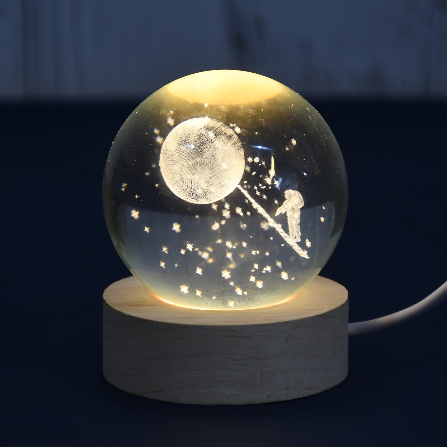 3d Crystal Ball Lamps With Base (1 Pc) - Springkart