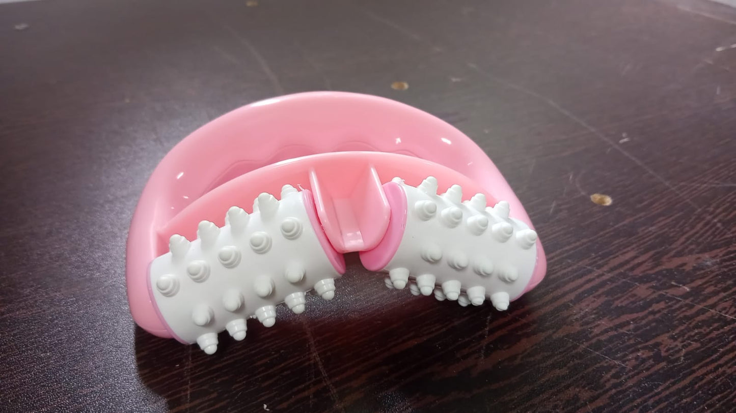 6405 Manual Round Handle Plastic 2 Rollers Massage Roller Cellulite Roller For Legs Arms Back Muscle Pain Relief And Muscle Relaxation - Springkart