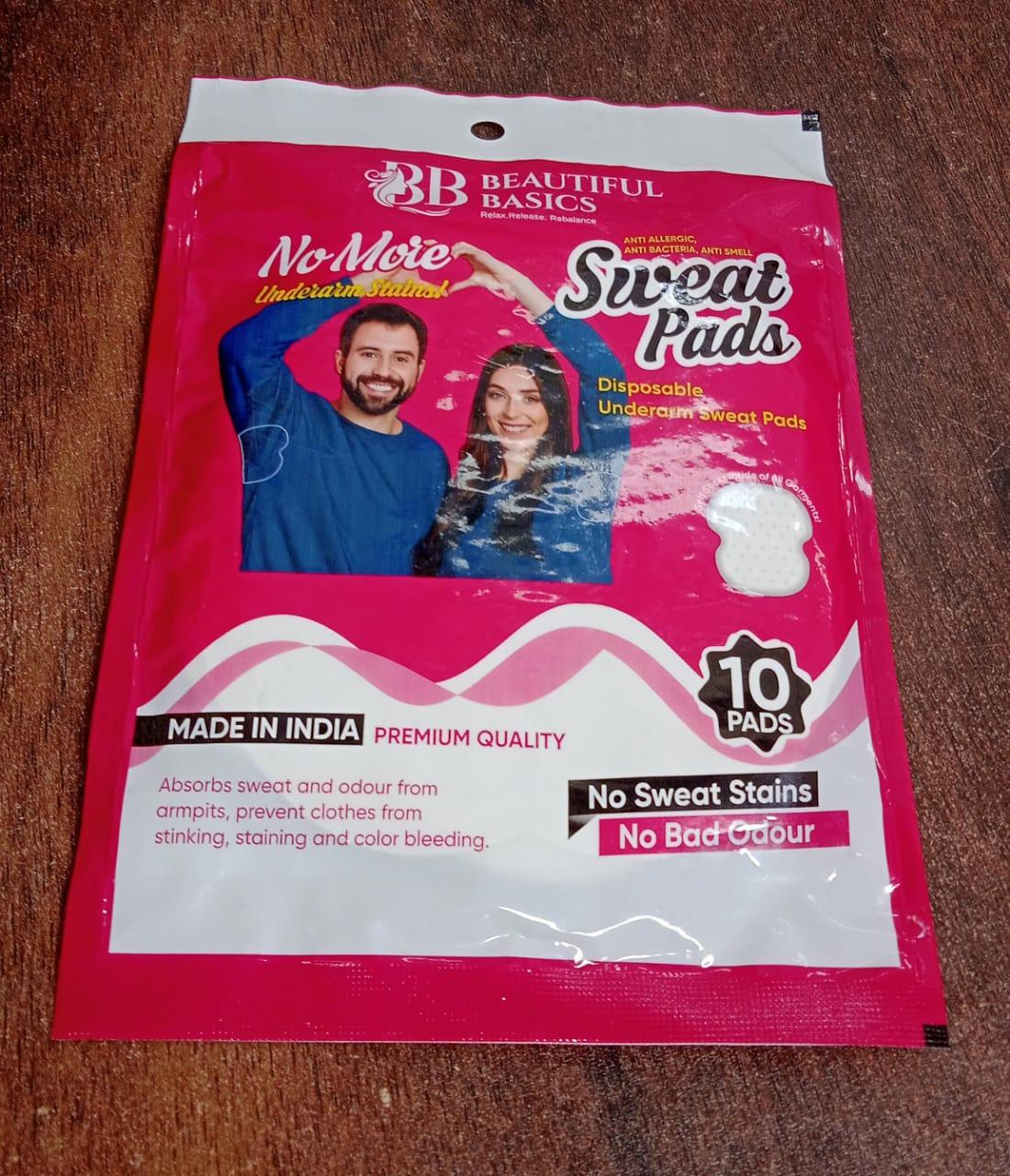 0978 Underarms Sweat Pads Disposable Highly Absorbent Pads Cotton Anti-allergic Anti Bacteria Anti Smell Underarm Perspiration Pad For Men And Women (Pack Of 10) - Springkart