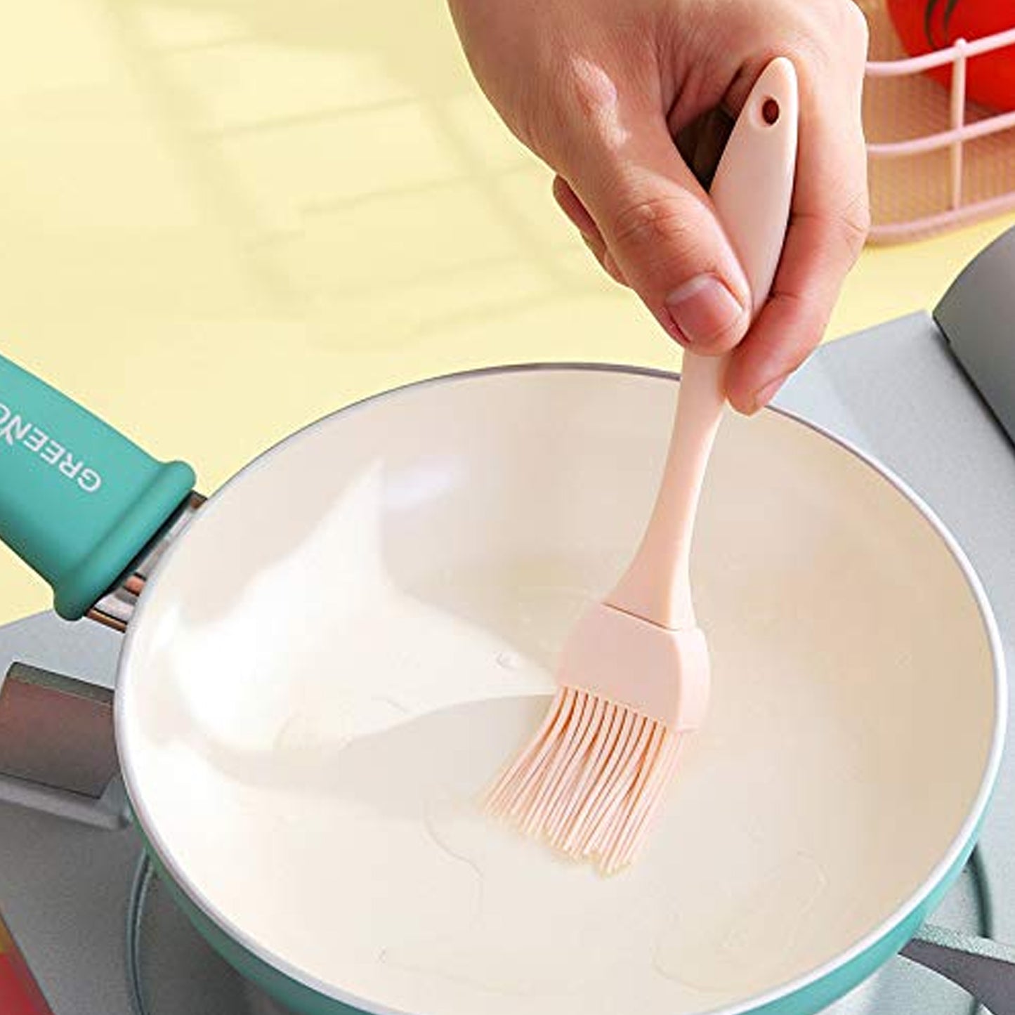Silicone Kitchen Oil Spatula Brush With Handle Pastry Cake Brush (17 Cm 1 Pc) - Springkart