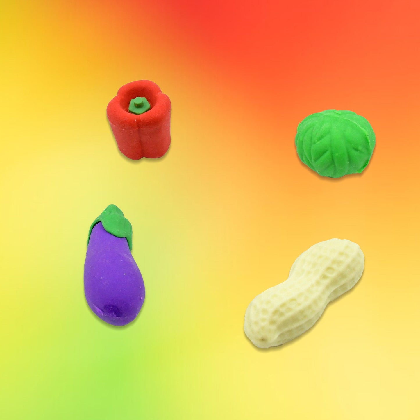 Mini Cute Vegetable & Fruit Erasers (4 Pc): Pencil Rubbers for Kids - Springkart
