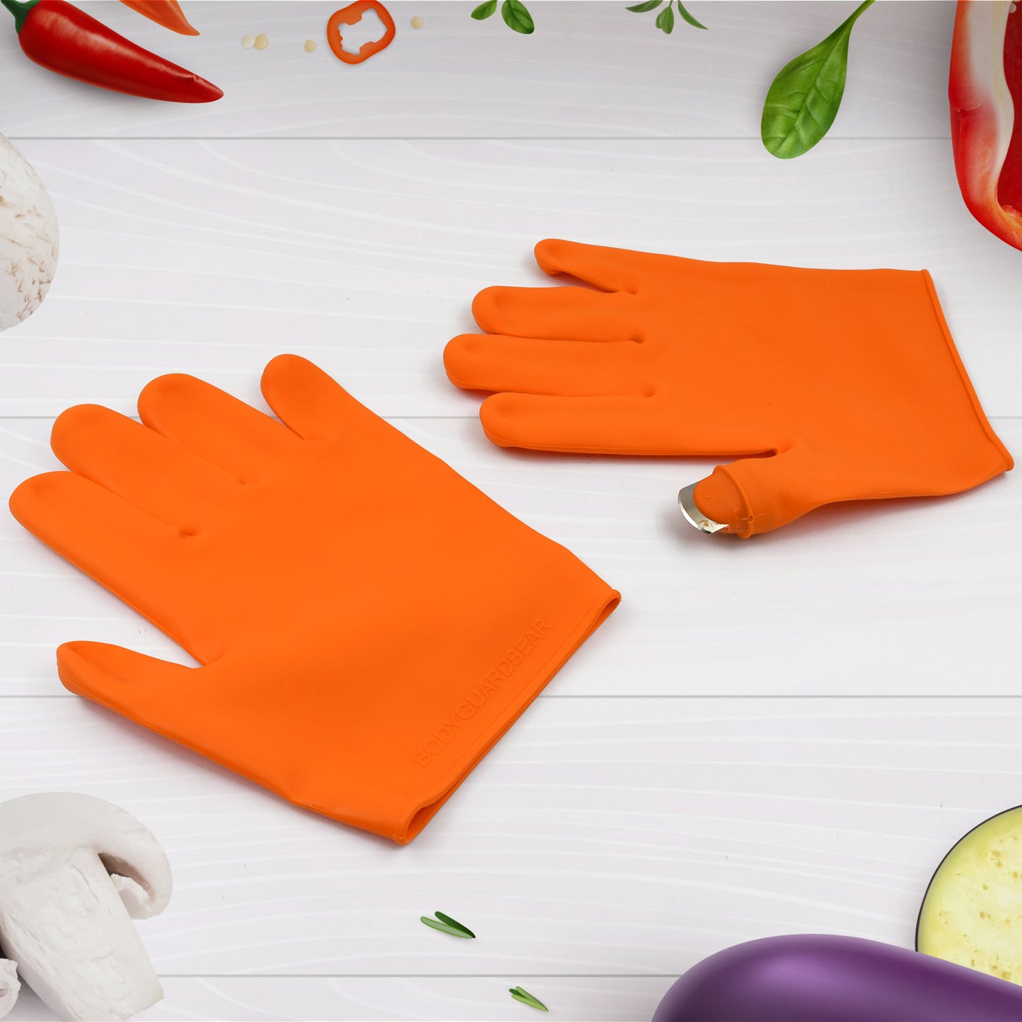 Gloves Silicone Thumb Knife Finger Protector Gears Cutting Vegetable Harvesting Knife - Springkart