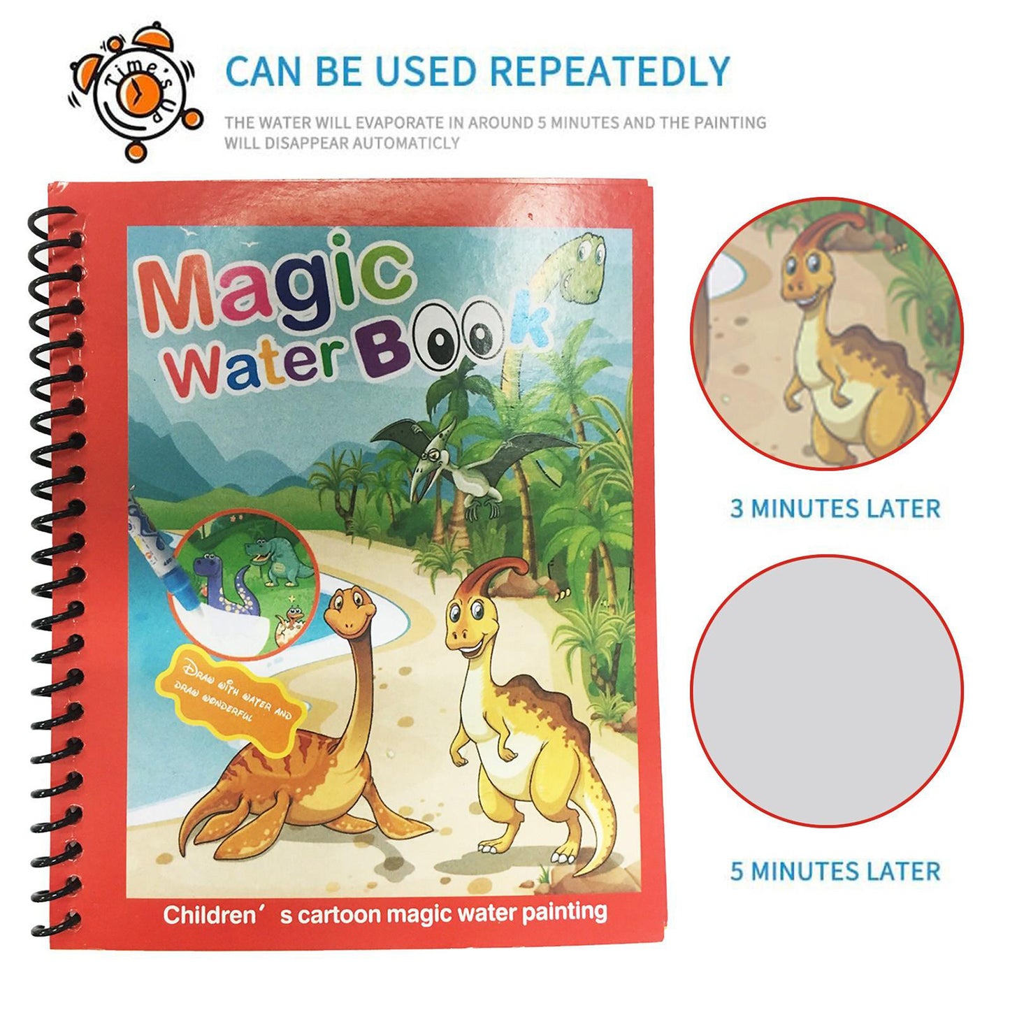 8091 Magic Water Quick Dry Book Water Coloring Book Doodle With Magic Pen Painting Board - Springkart