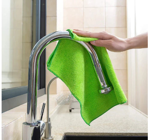 Microfiber Cleaning Cloths 6Pc, Highly Absorbent Cleaning Supplies, Lint Free Cloths for Multiple Use