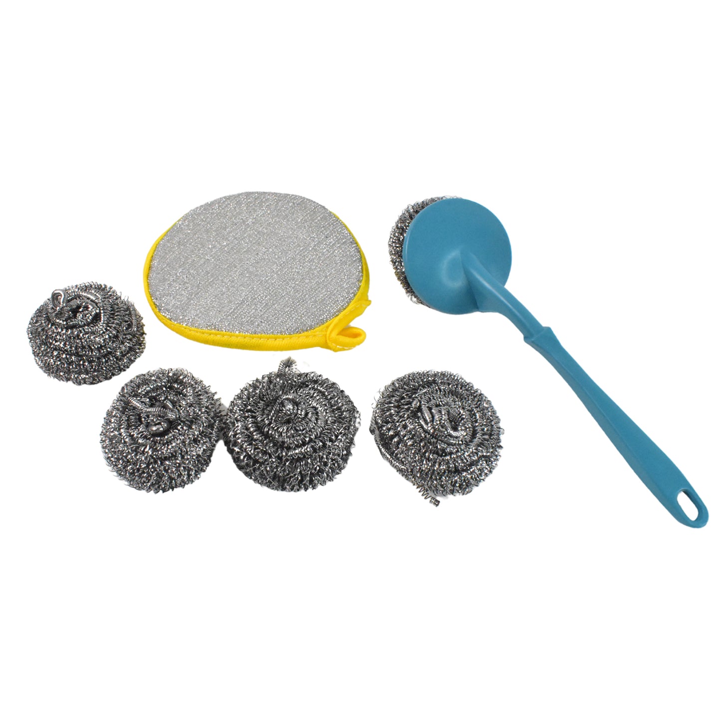 6 In 1 Kitchen Cleaning Set Handy Free Stainless Steel Scrubber - Springkart