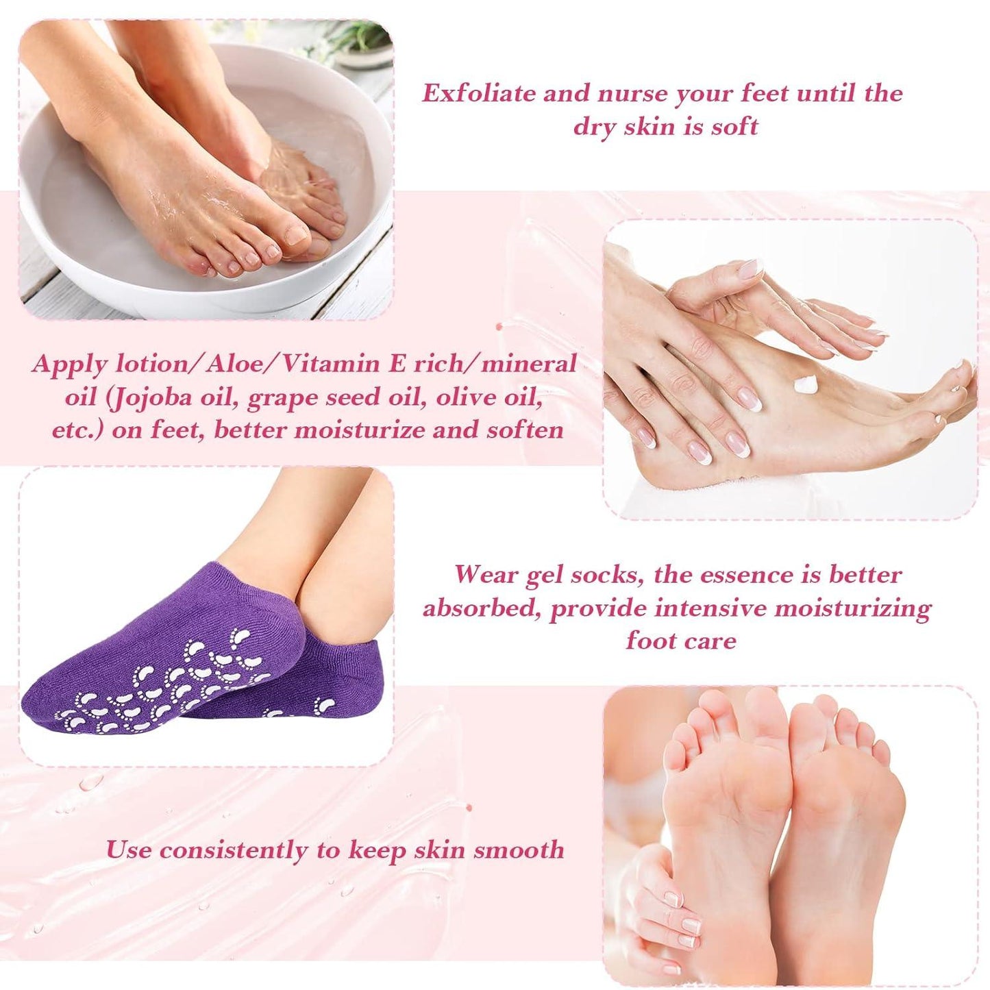 0520 Gel Socks Soft Socks For Repairing And Softening Dry Cracked Feet Skins Comfortable Socks (1 Pair) - Springkart