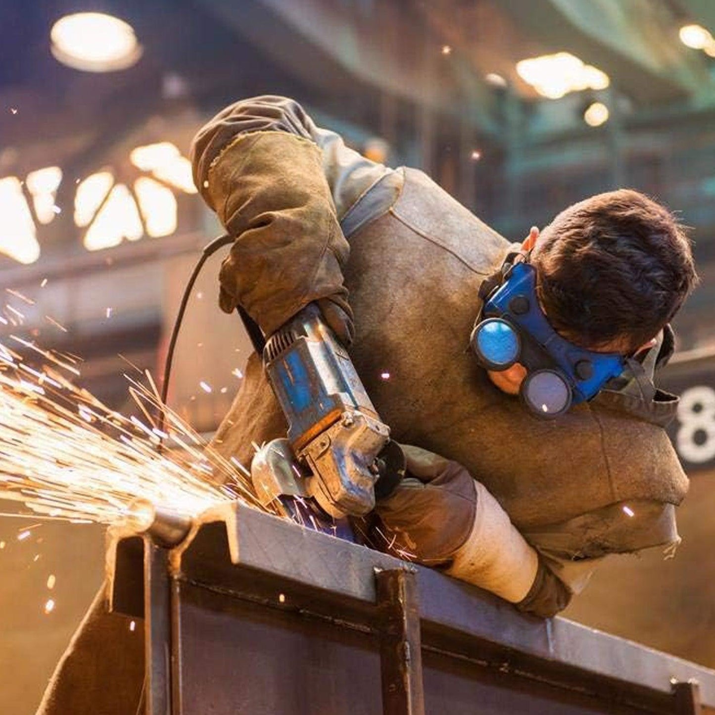 0704 Industrial Heavy Duty Welding Leather Glove With Inner Lining Heat And Abrasion Resistance Glove (1 Pc ) - Springkart