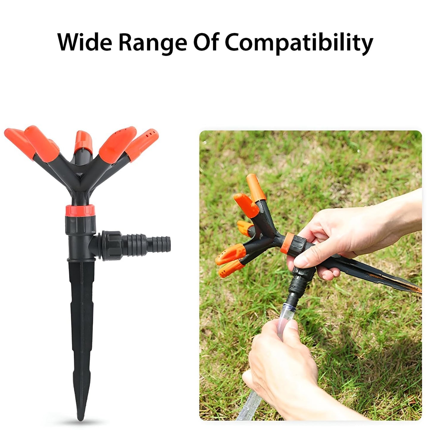 Automatic Garden Sprinkler 360 Degree Rotating Adjustable 5 Arm (1 Pc) - Springkart