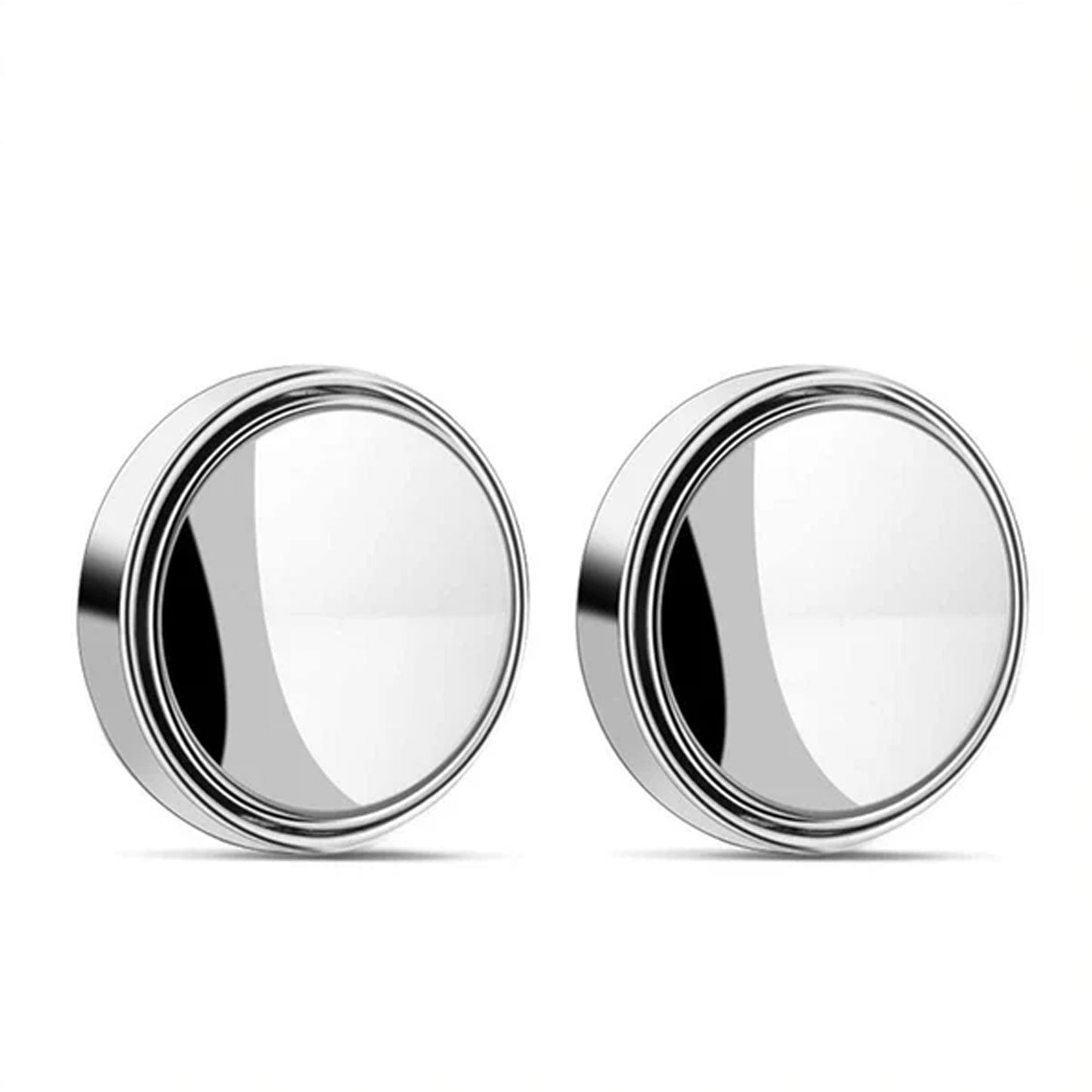 Car Blind-spot Side Mirror Silver Frame - (2 Pc Set)