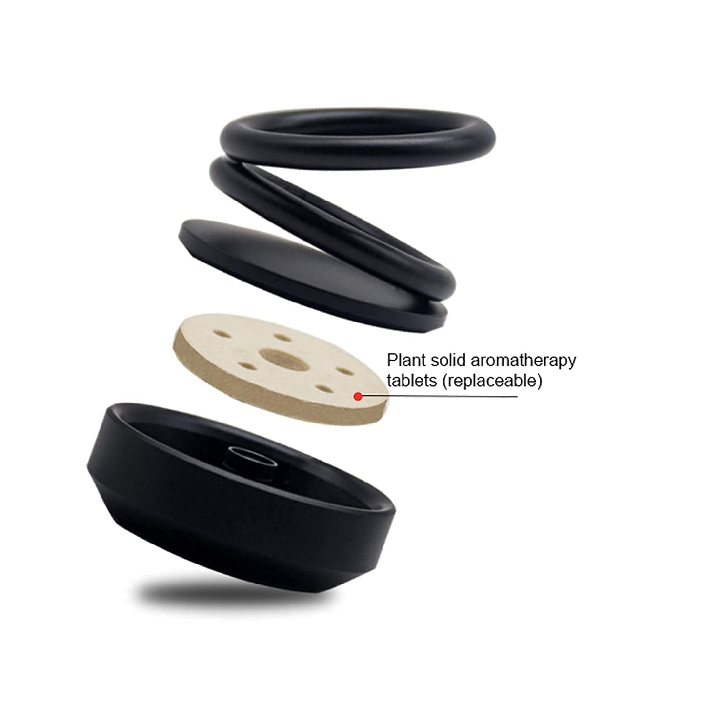 6319 Solar Power Car Aroma Diffuser 360double Ring Rotating Design Car Fragrance Diffuser Car Perfume Air Freshener For Dashboard Home Office - Springkart
