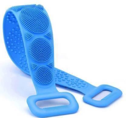 1302 Silicone Body Back Scrubber Double Side Bathing Brush For Skin Deep Cleaning - Springkart