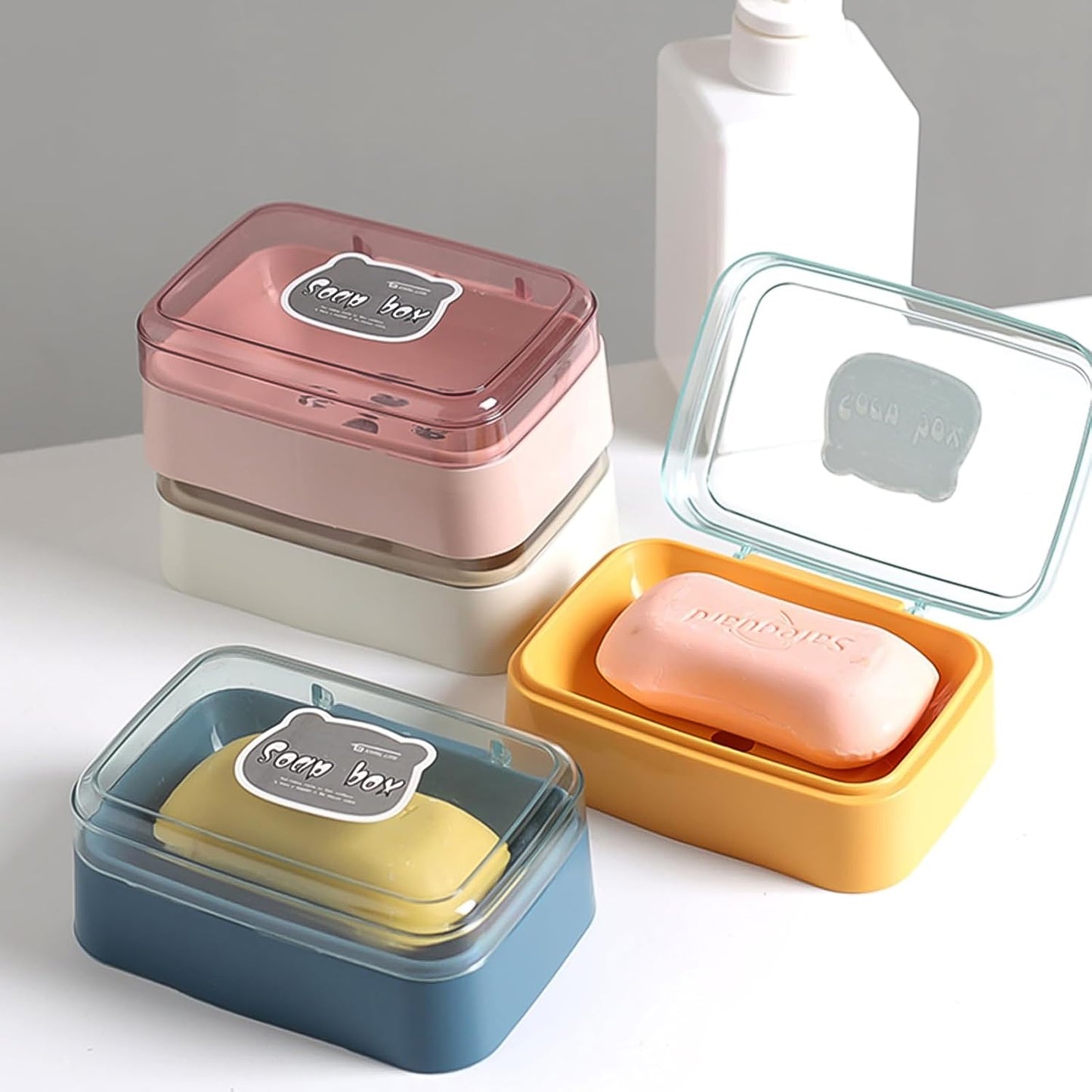 Plastic Soap Dish Portable Plastic Self Draining Soap Holder (1 Pc Mix Color) - Springkart