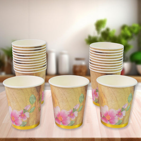 Disposable Paper Cups Disposable Tea Coffee Cups (24 Pcs Set Mix Color Design) - Springkart