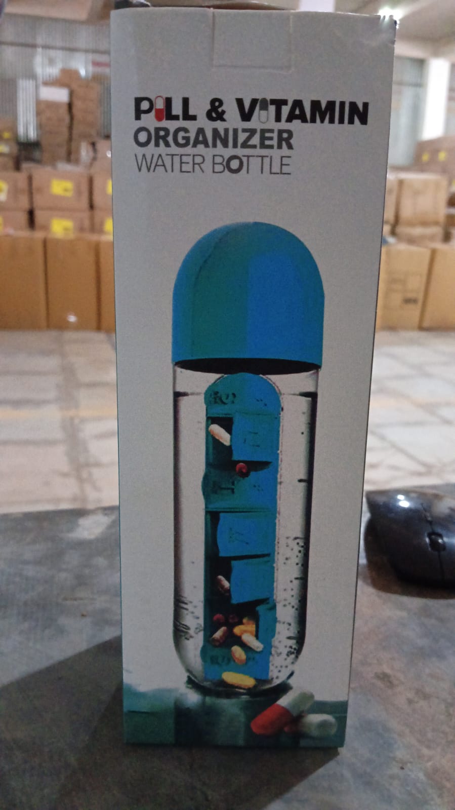 12911 Pill Vitamin Bottle Water Bottle Multi Functional Use For Traveling Outdoor Use Water Bottle Travelling Kit Summer Special Bottle (600 Ml Mix Color ) - Springkart