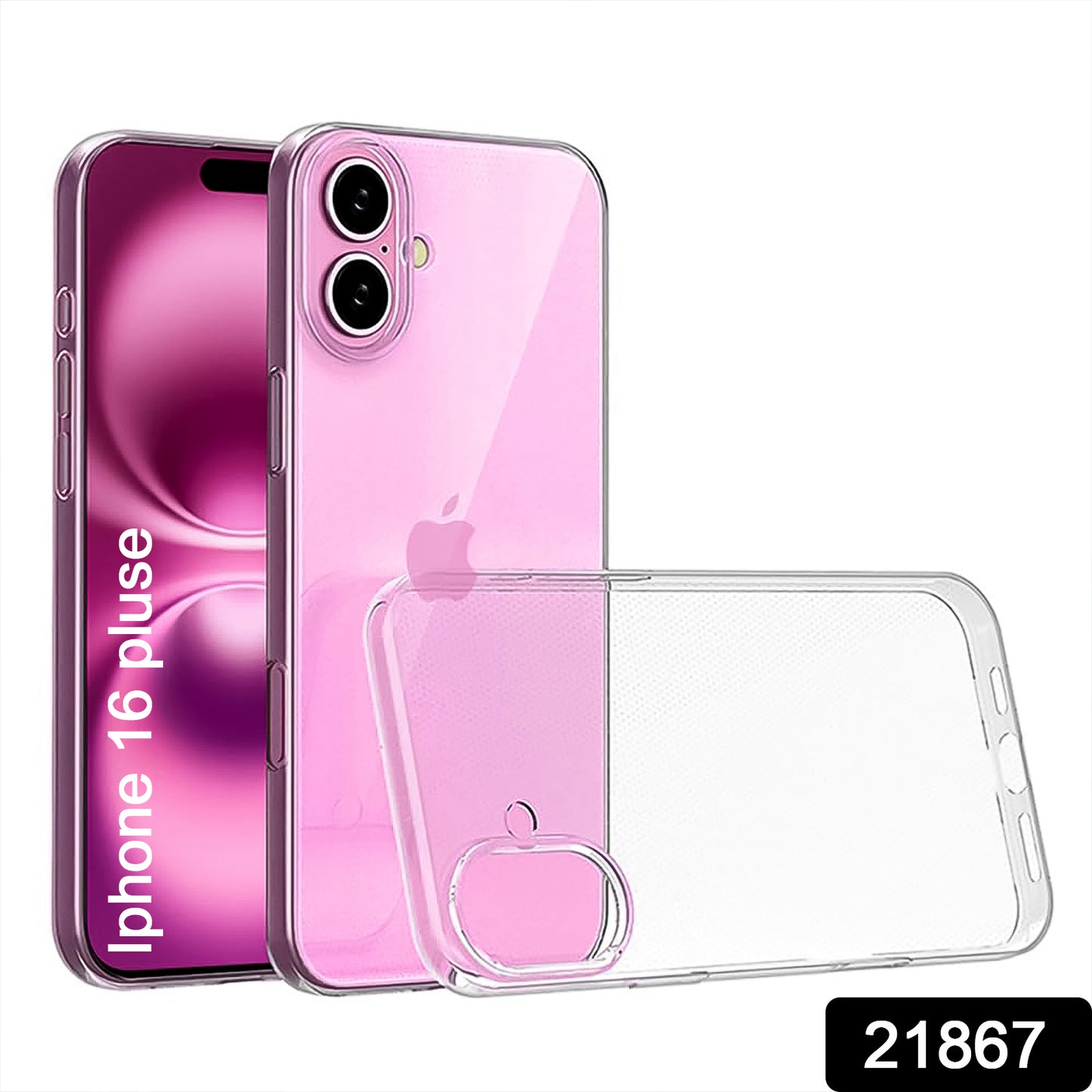 Transparent Hard Case For Iphone 16 Pluse Case (1 Pc) - Springkart