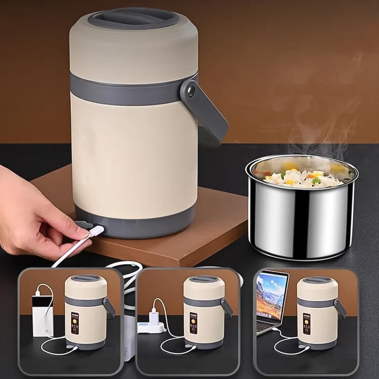 Usb Electric Heated Lunch Boxes (2 Ltr.) - Springkart
