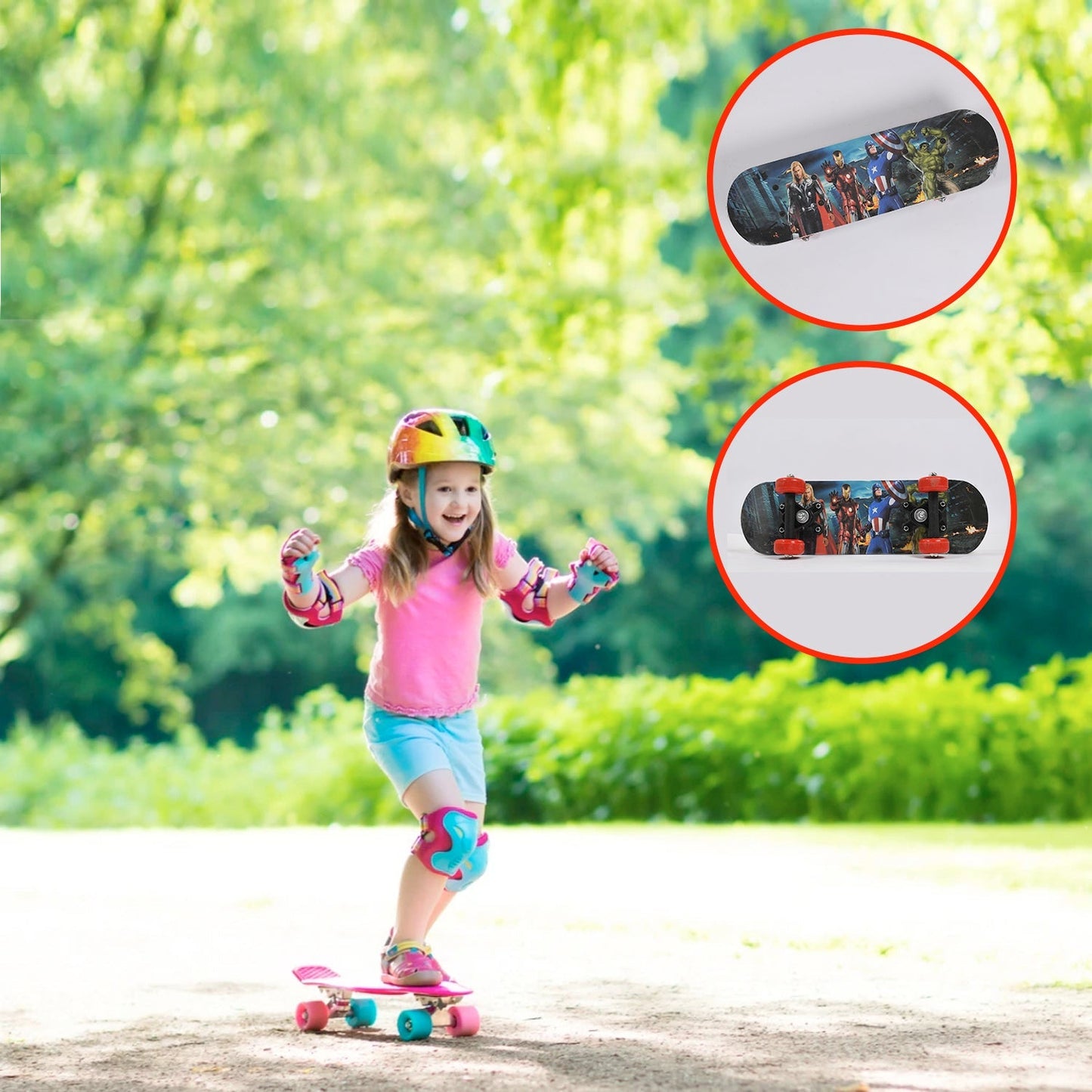 Lightweight Wood Skateboard for Kids, Teens, Adults - Springkart