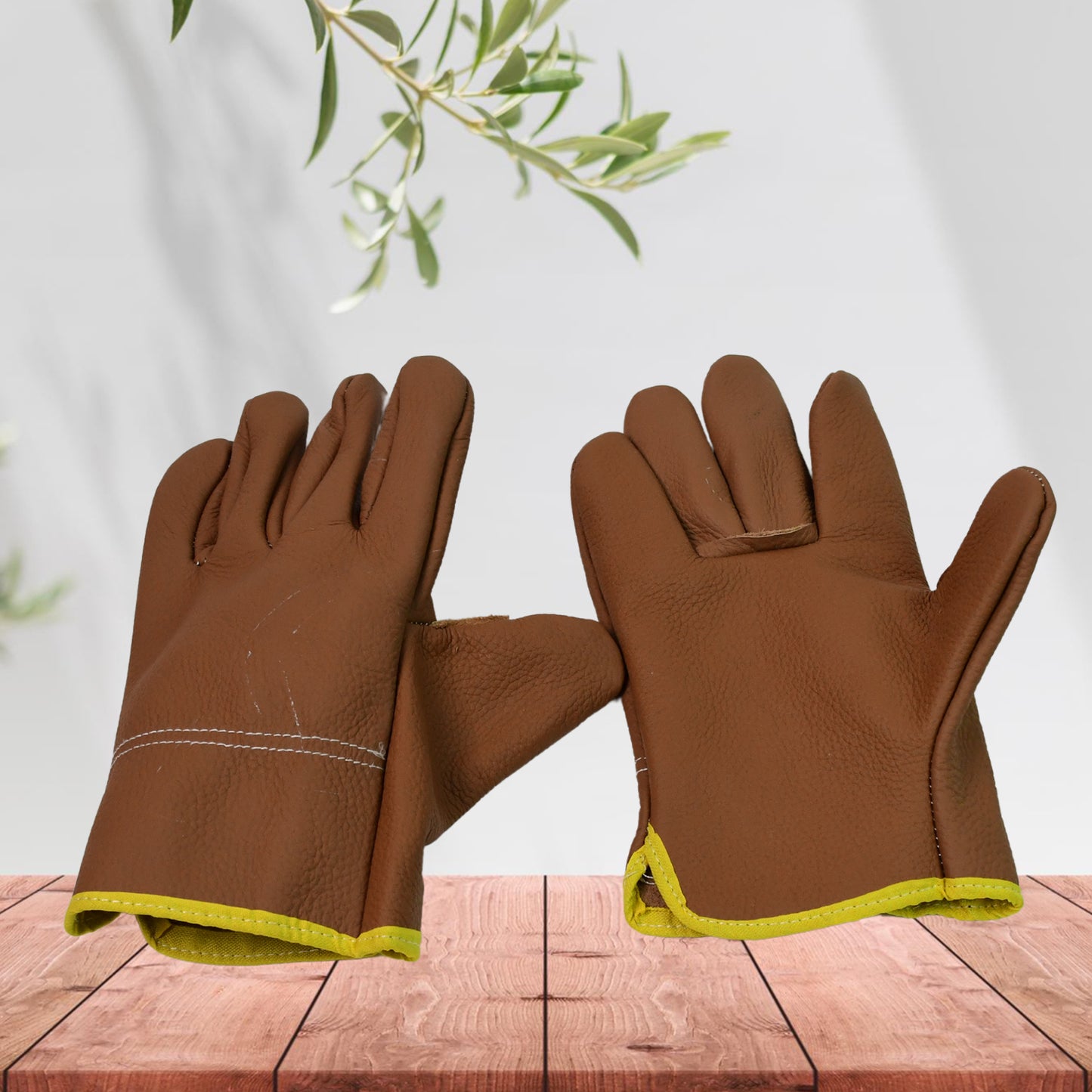 Gloves Gardening Gloves For Men Women Leather Gloves Heavy Duty Gloves (1 Pair) - Springkart