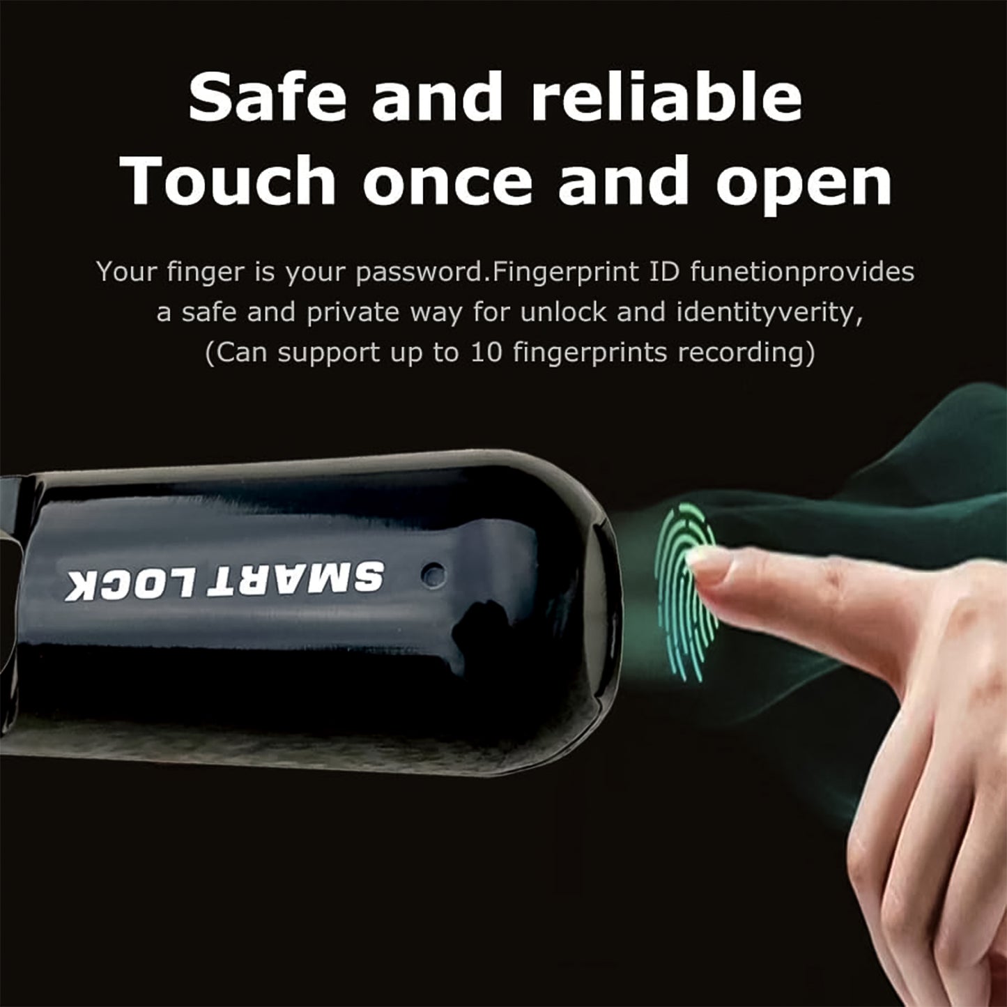 Small Usb Rechargeable Smart Fingerprint Padlock For Locker - Springkart