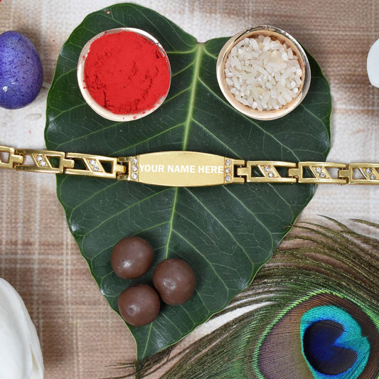 Golden Personalized Rakhi - Springkart