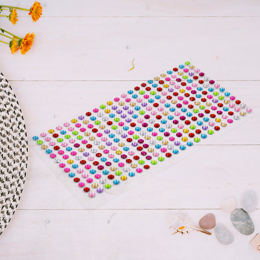 Self Adhesive Multi Size Shaped Shining Stones Crystals Stickers For Art Craft Mobile Phone Decoration Jewellery Making School Projects Creative Work - Springkart