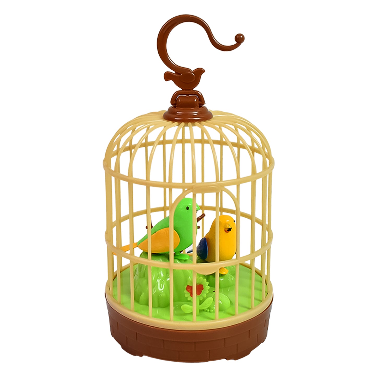 Sound Activated Chirping Bird In Hanging Cage Beautiful Pinjra Bird Toy (1 Pc Battery Not Operated) - Springkart
