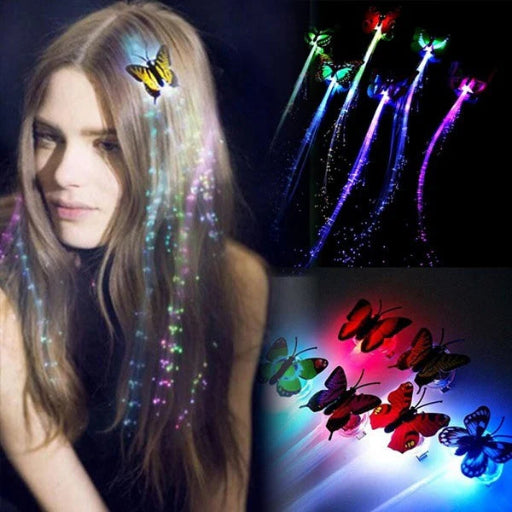 Butterfly Flashing LED Hair Braid (Pack of 2 Pcs) - Springkart