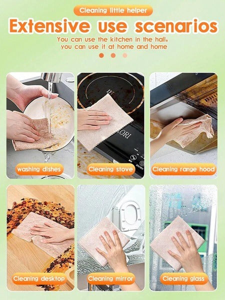 10pcs Multifunctional Oil Absorbing Cleaning Cloth (Big) for Kitchen Cleaning - Springkart