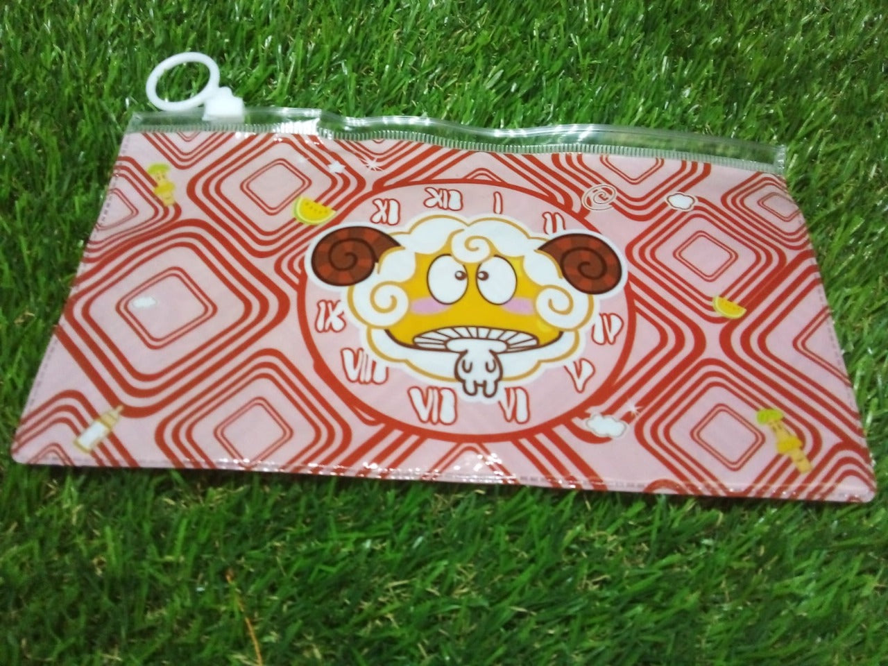 20 Pc Red Printed Pouch For Carrying Stationary Stuffs And All By The Students. - Springkart