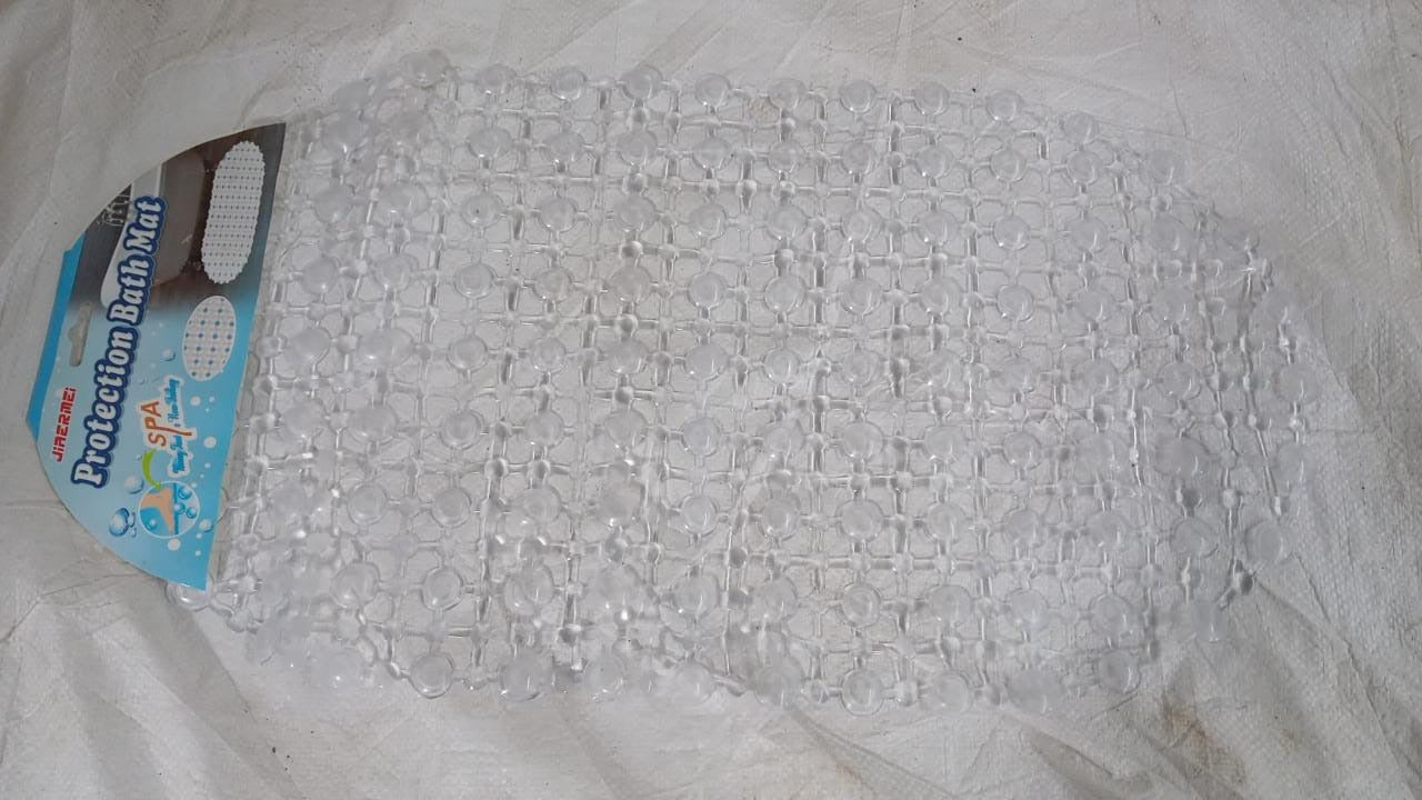 Nonslip Soft Rubber Bath Mat for Bathtub and Shower, Anti Slip Bacterial Anti Bacterial Machine Washable PVC Bath Mat - Springkart