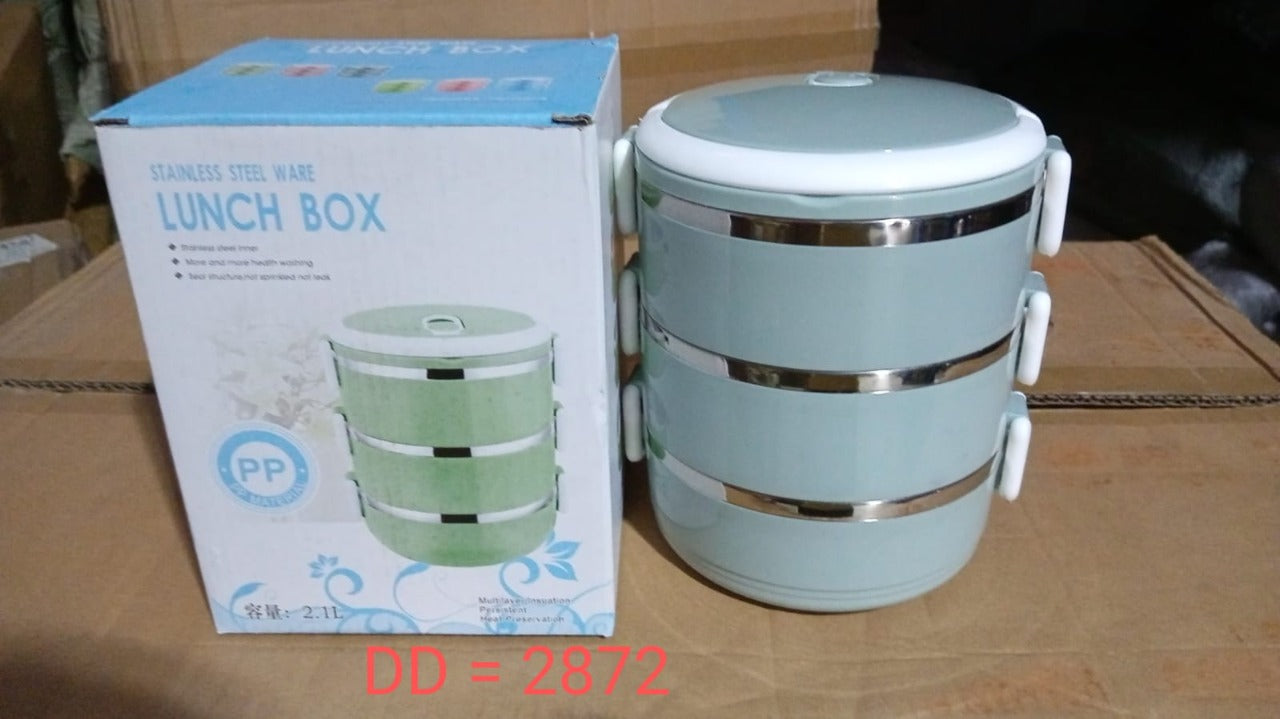 Multi Layer Stainless Steel Hot Lunch Box (3 Layer) - Springkart