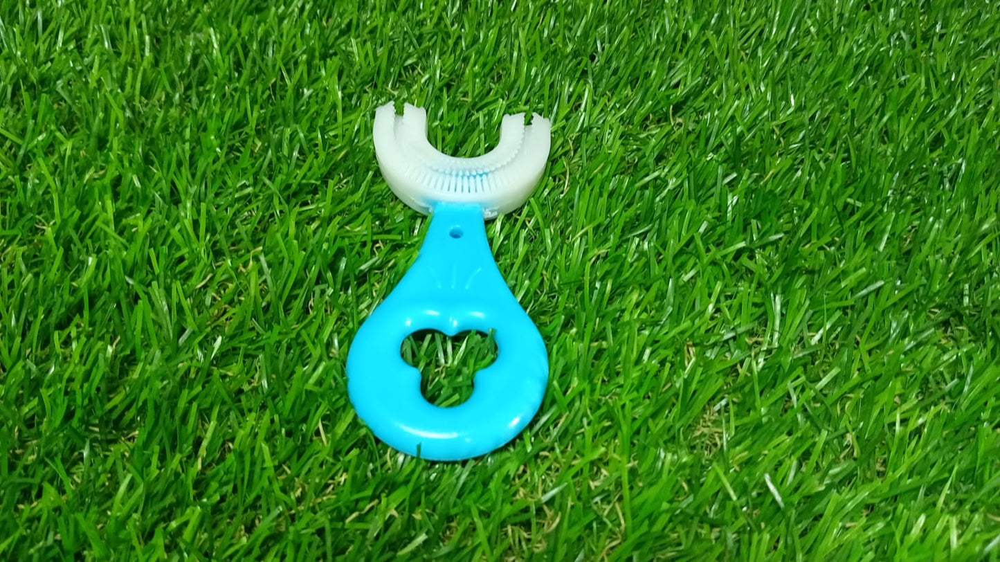 U Shaped Toothbrush for Kids, 2-6 Years Kids Baby Infant Toothbrush, Food Grade Ultra Soft Silicone Brush Head - Springkart