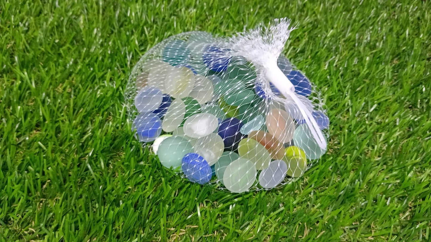 Glass Gem Stone, Flat Round Marbles Pebbles for Vase Fillers, Attractive pebbles for Aquarium Fish Tank. - Springkart