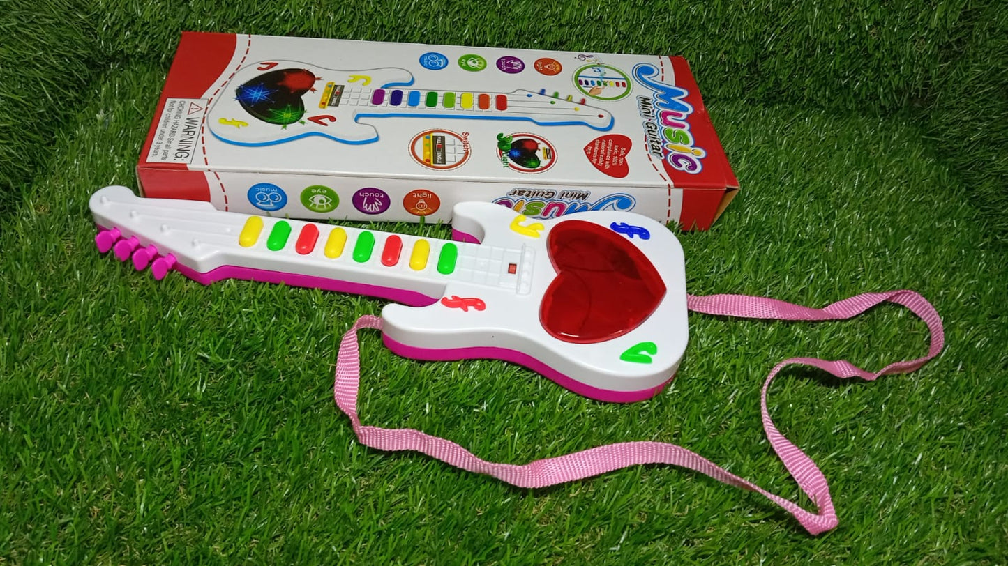 Battery Operated Musical Instruments Mini Guitar Toys and Light for 3+Years Old Kids. - Springkart