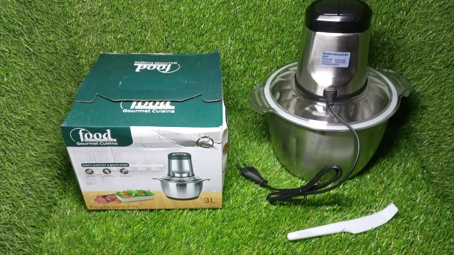 Stainless Steel Electric Meat Grinders with Bowl Heavy for Kitchen Food Chopper, Meat, Vegetables, Onion , Garlic Slicer Dicer, Fruit & Nuts Blender (3L) - Springkart