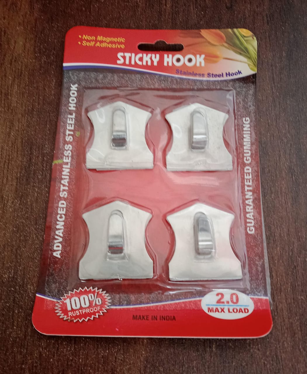 Self- Adhesive Hooks, Heavy Duty Wall Hooks Hangers Stainless Steel Waterproof Sticky Hooks for Hanging Robe Coat Towel Kitchen Bathroom and. - Springkart