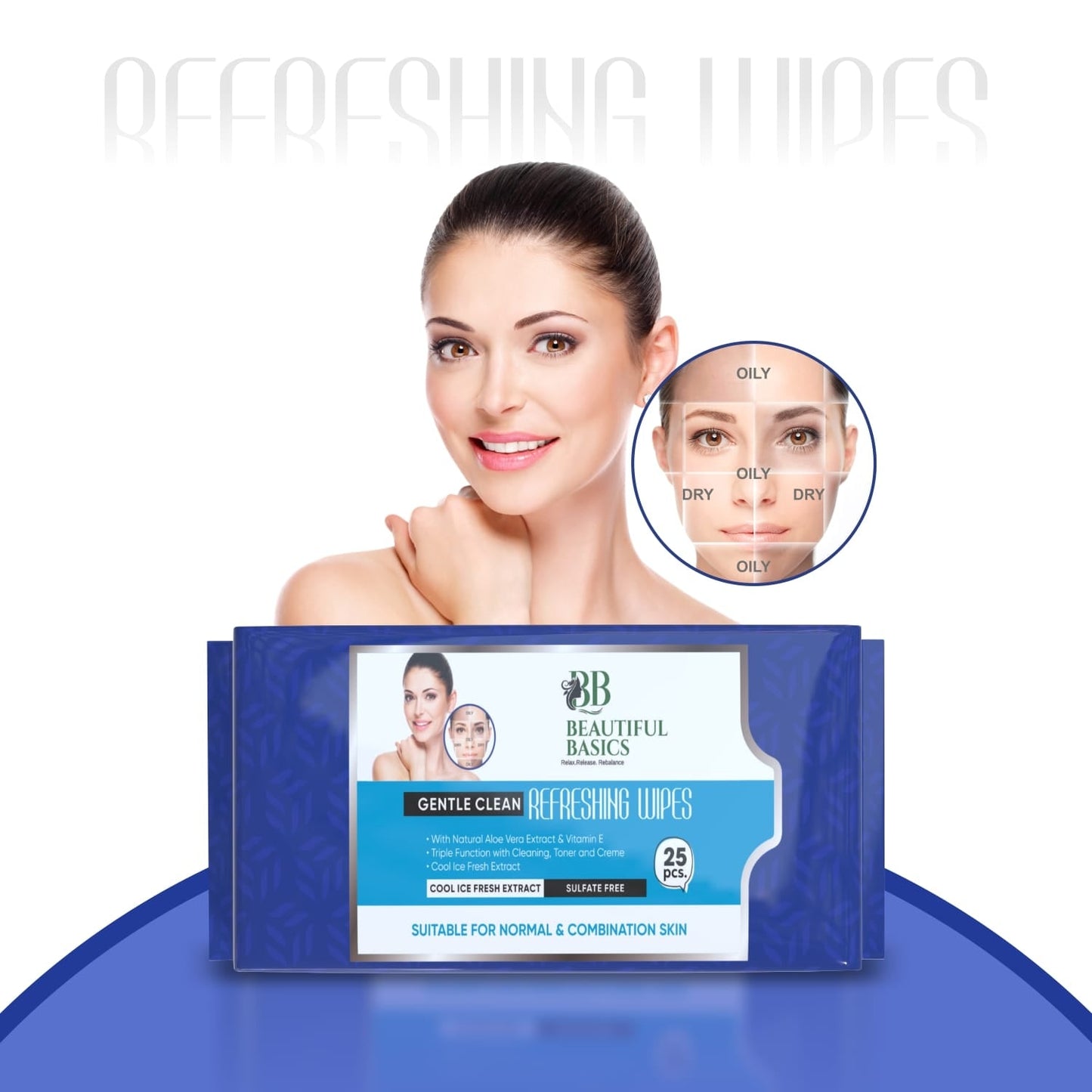 Refreshing Wet Wipes for Face | Facial Cleansing | Refreshing & Skin Hydration| Soothing for skin | pH Balance & Alcohol Free | Nourishing with Fruit extract | 25 Wipes - Springkart