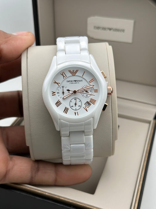 Armani Full Ceramic Chronograph Men's Watch | 7AAA Premium | Date Display
