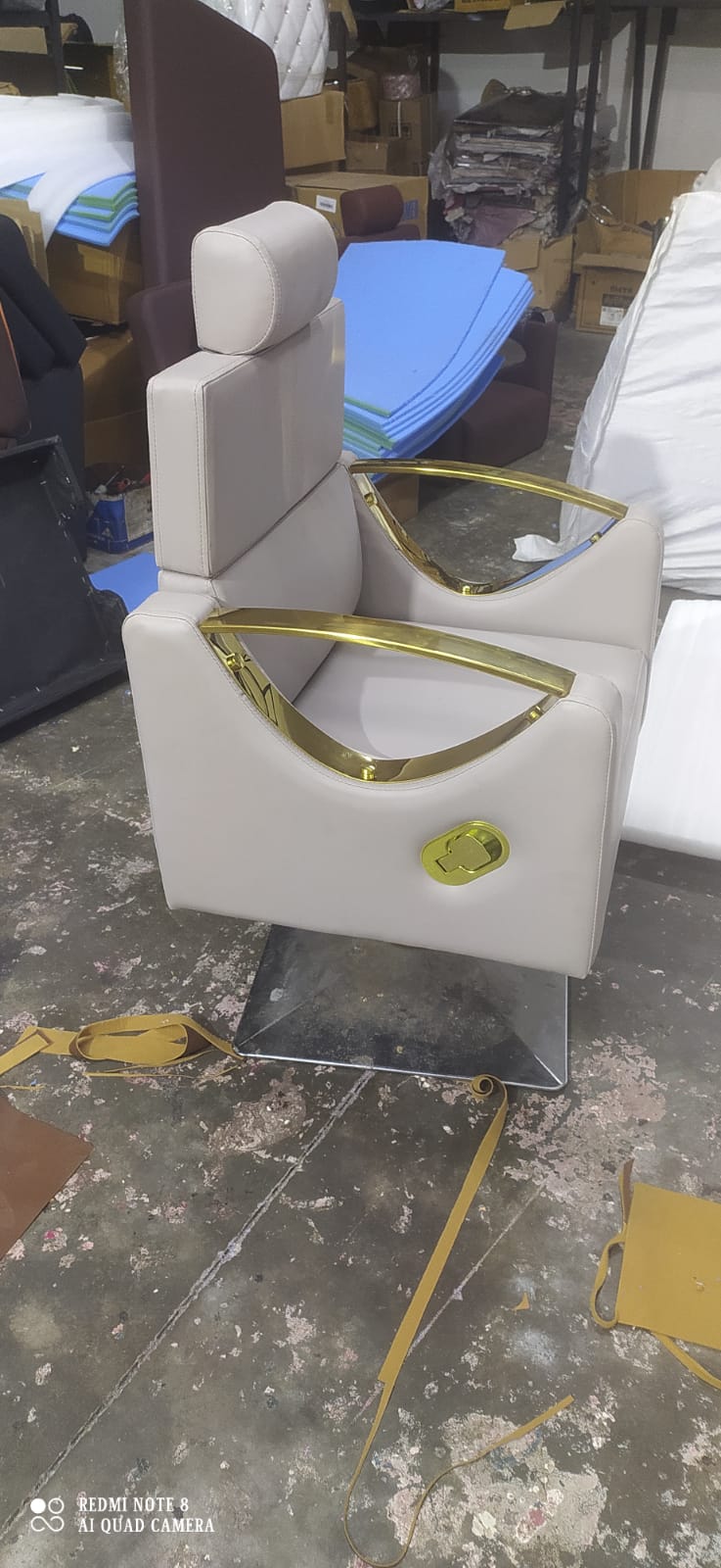 Steel Brown BRUT SALON CHAIR, p.u cushion/Professional, Synthetic Leather Imported. - Springkart