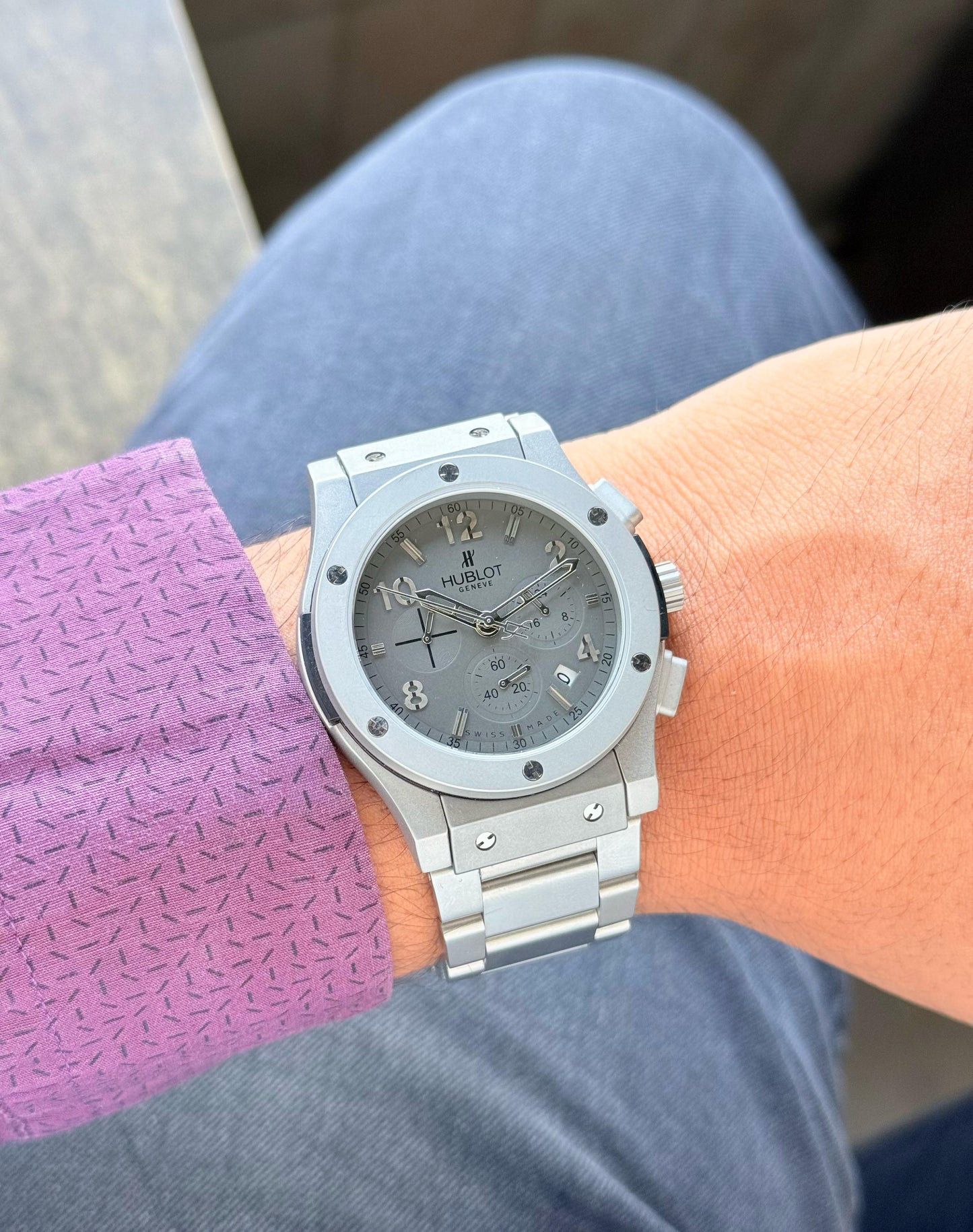 Hublot Big Bang 5 Hand all Matt Grey , iconic Metallic Strap collection
