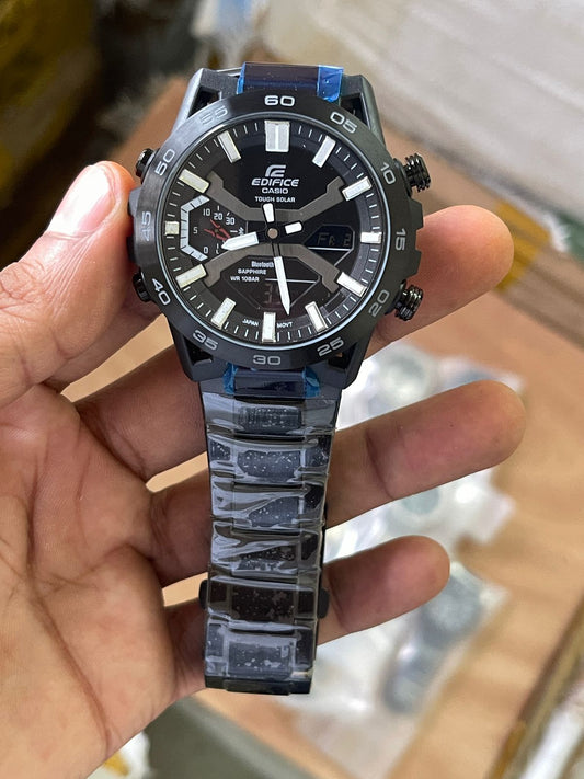 Casio Edifice ECB-2000 Digital Analog Men's Watch | World Time | Dual Display | 7AA Premium