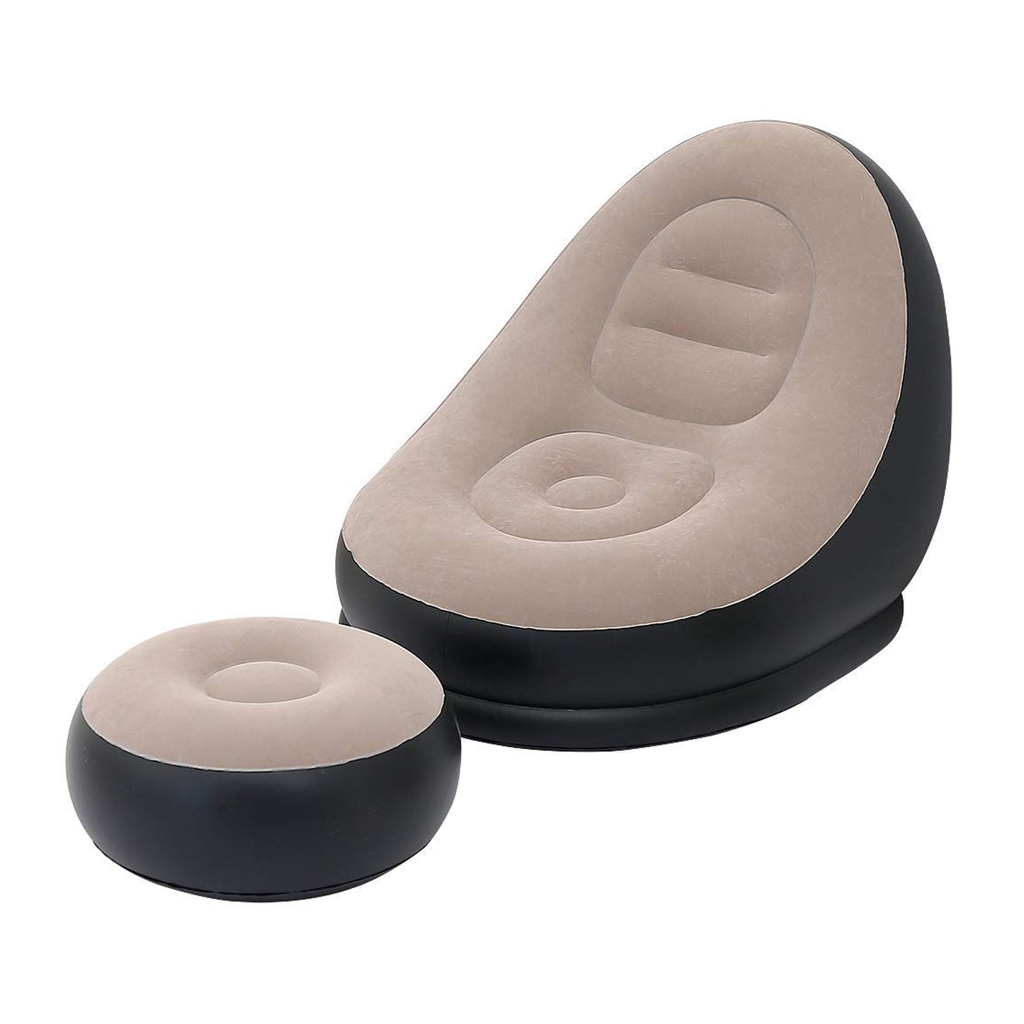 8062 Inflatable Sofa Lounge Chair Ottoman Blow Up Chaise Lounge Air Sofa Indoor Flocking Leisure Couch For Home Office Rest Inflated Recliners Portable Deck Chair For Outdoor Travel Camping Picnic. - Springkart