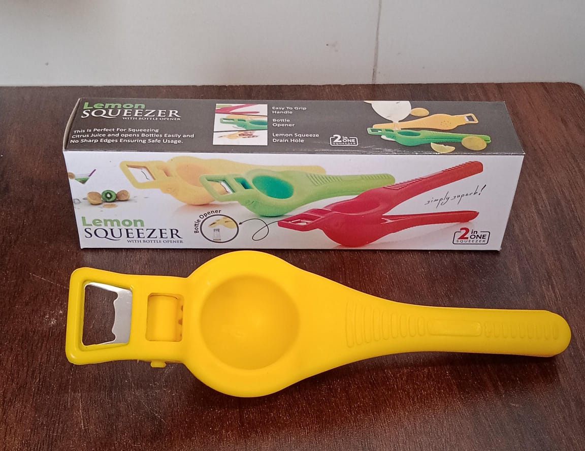 Kitchen 2 in 1 Unbreakable Lemon Squeezer and Bottle Opener (1 Pc) - Springkart