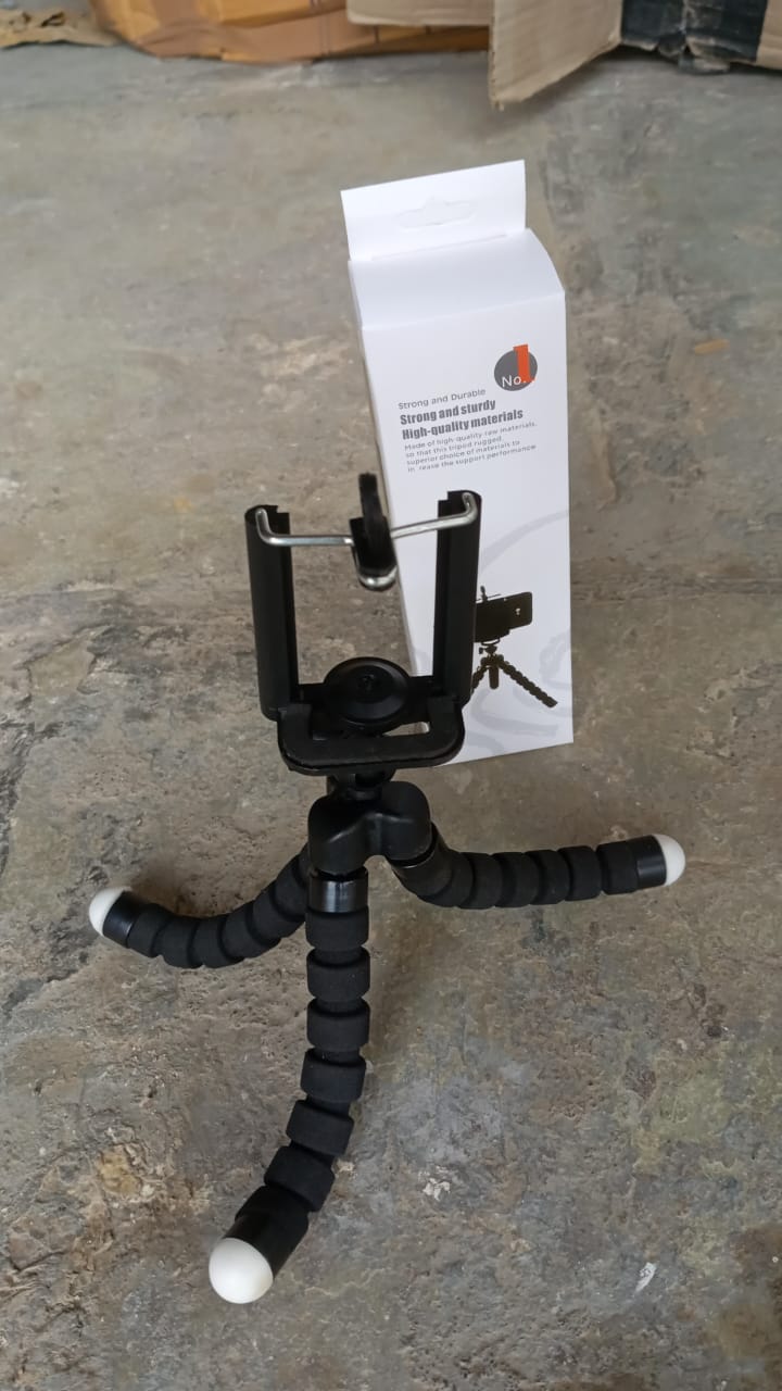 Portable Mini Octopus Tripod Stand with Phone Holder for Live Selfie, Mobile Phone Portable and Adjustable Stand - Springkart