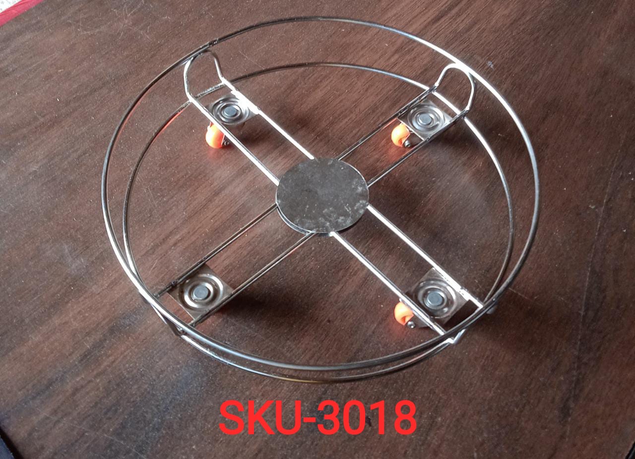 Stainless Steel Gas Cylinder Trolley with Wheels LPG Cylinder Roller Stand Movable Trolley - Springkart
