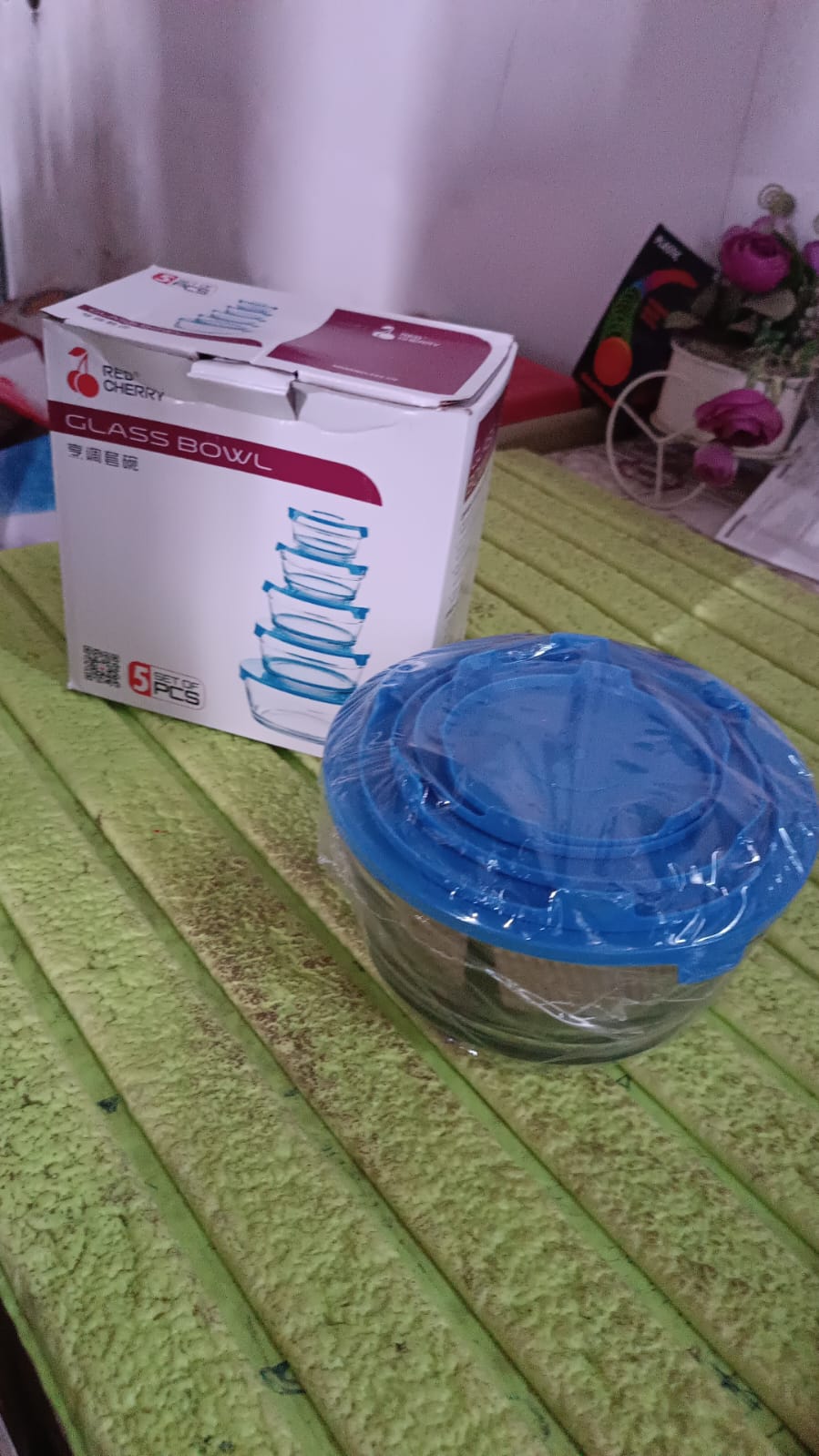 Modern Glass Bowl Set Mixing / Storage Bowls with Lids (5 Pcs Set) - Springkart