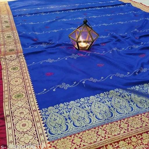 Banarasi Satin Silk Siroski Work Saree - Springkart