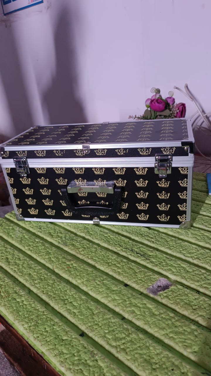 Wooden & Aluminium Multipurpose Portable Suitcase Travel Tool Box (38×17×18 Cm / 1 Pc) - Springkart