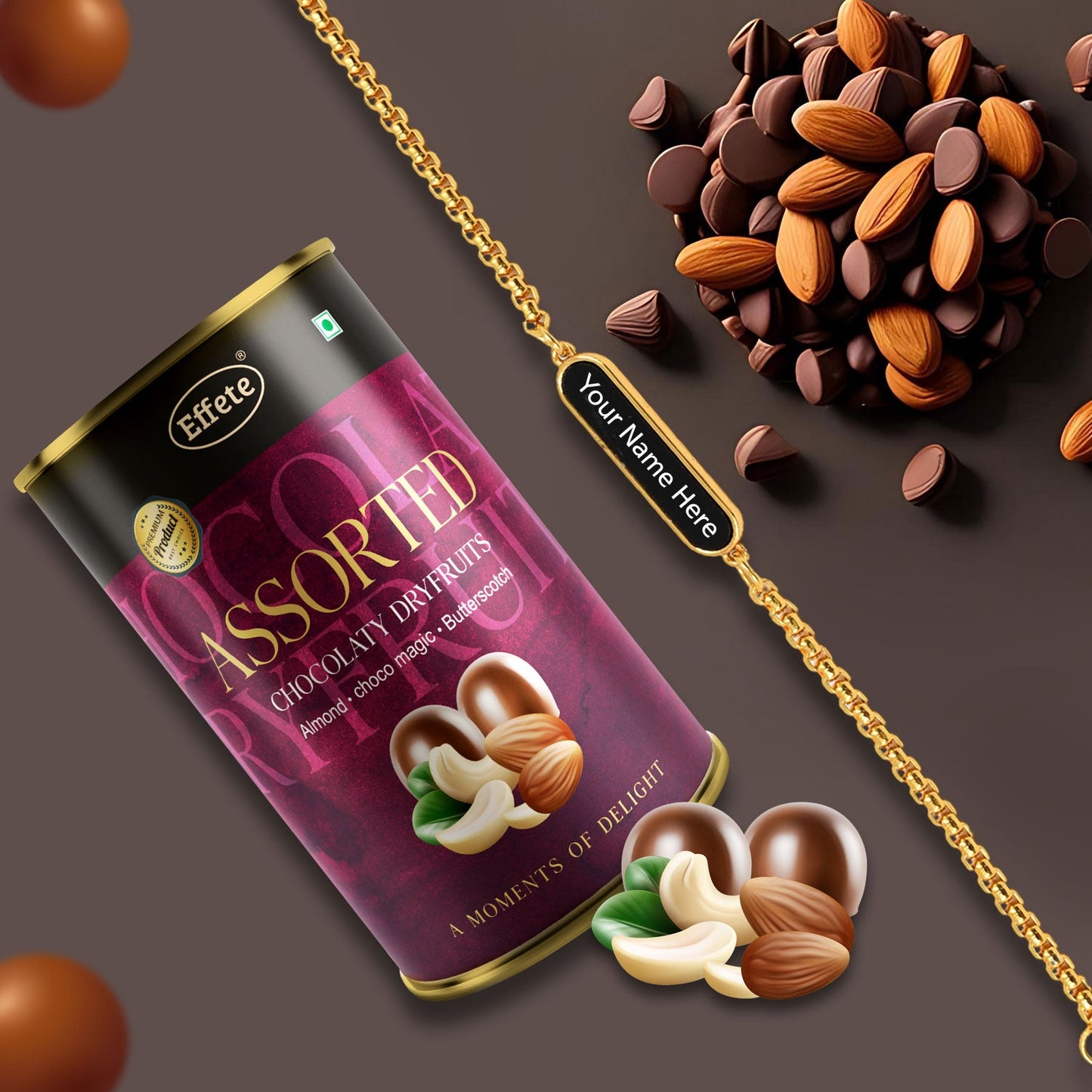 Perfect Pair Customized Bracelet Chocolate Gift Combo - Springkart