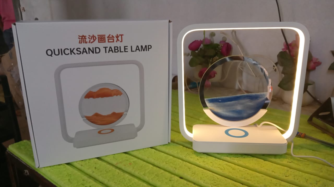 13477 3D Wireless Charging LED Light USB Quicksand Painting Lamp for Bedroom - Springkart